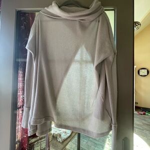 Free people cowl neck open back long sleeve top